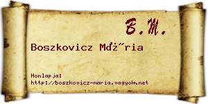 Boszkovicz Mária névjegykártya