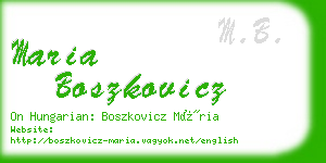 maria boszkovicz business card